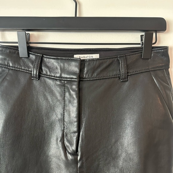 Aritzia Babaton Command Cropped Black Leather Pant Size 2 - Picture 9 of 12